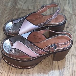 Coach platform sandal heels size 5